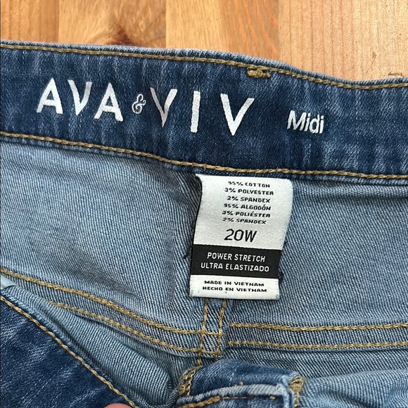 Ava & Viv Blue Distressed Jean Shorts - Picture 2 of 5